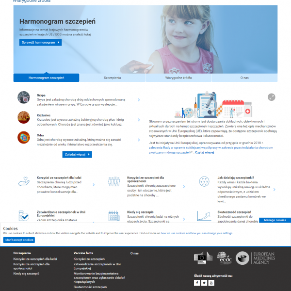 Europejski Portal informacji o szczepieniach polecany przez Komisję Europejską...