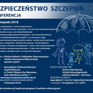 Zapraszamy na konferencję „Bezpieczeństwo szczepień”