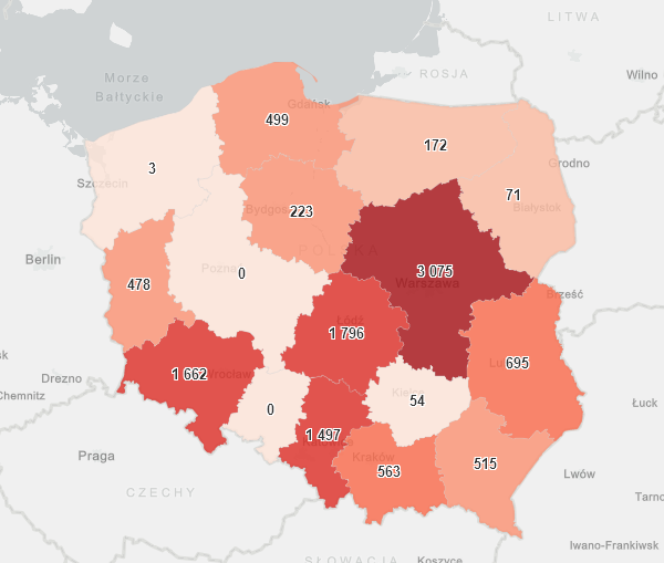  
Ministerstwo Zdrowia uruchomiło interaktywne mapy i wykresy dla...